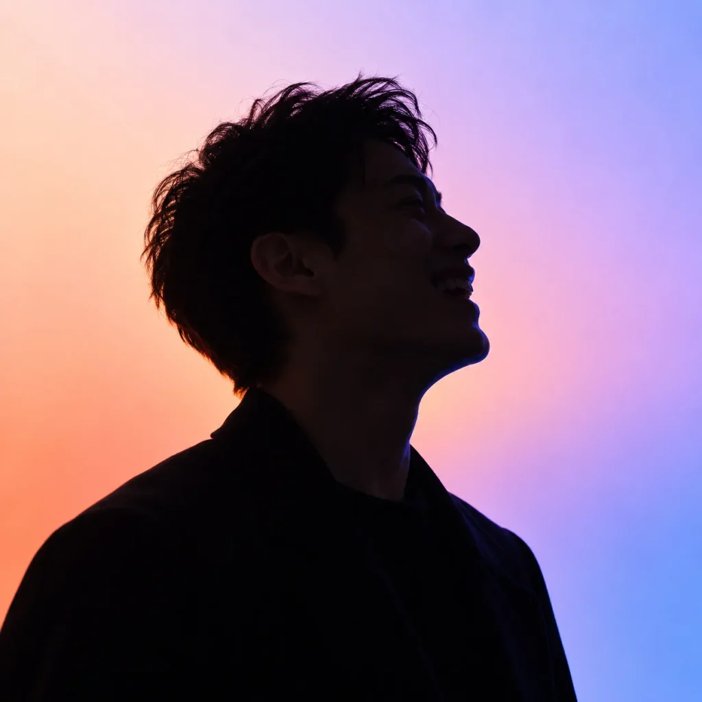 Jeune talent en silhouette sur fond dégradé, illustration de la marque employeur et de l’attractivité RH