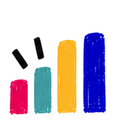 Pictogramme barres colorées, page Agence de communication
