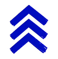 Pictogramme chevrons bleus, blocs d’accroche