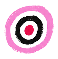 Pictogramme cible rose, page Agence de communication