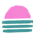 Pictogramme horizon rose et turquoise, page Marque employeur