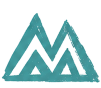 Pictogramme montagnes turquoise, page Agence de communication